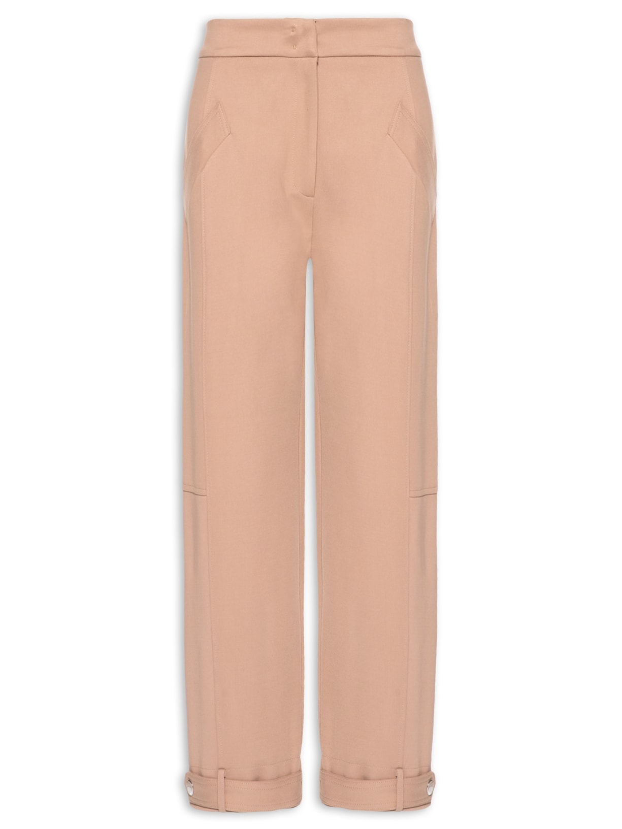 Calça Feminina Balloon Malha Estruturada - Bege