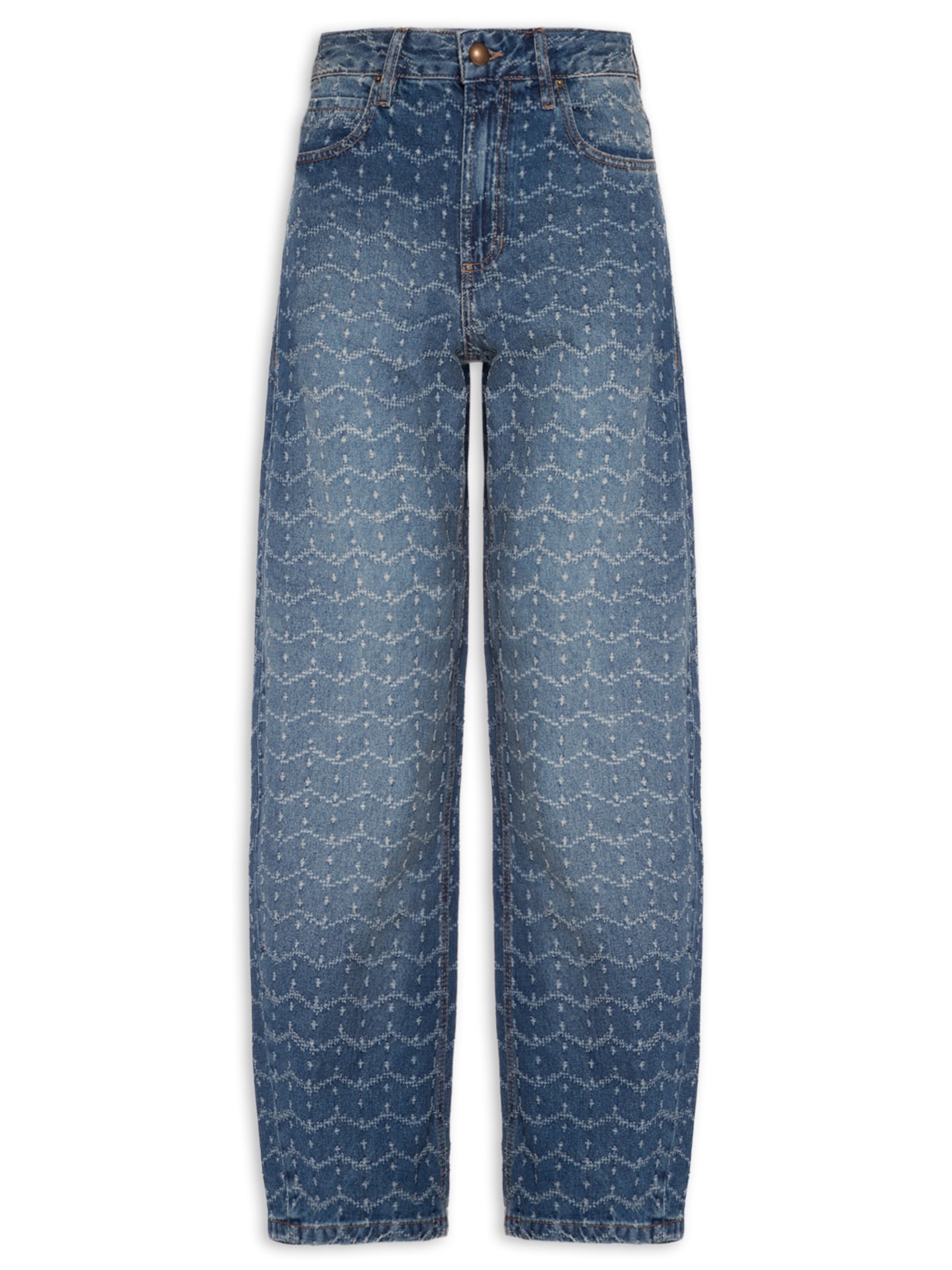 Calça Feminina Balloon Manu Jeans Tex - Azul