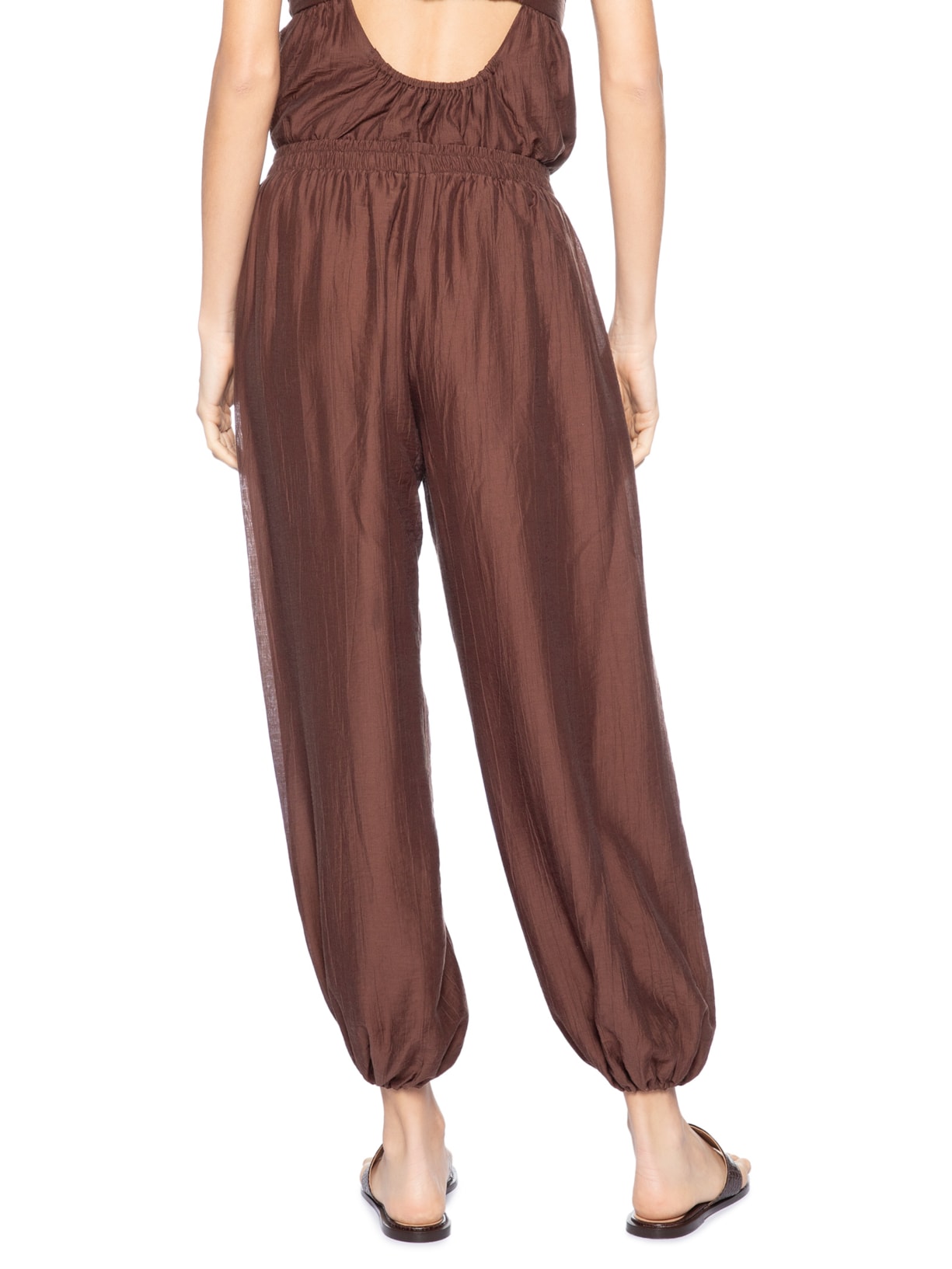 Calça Feminina Balloon Marrom Animale Jeans
