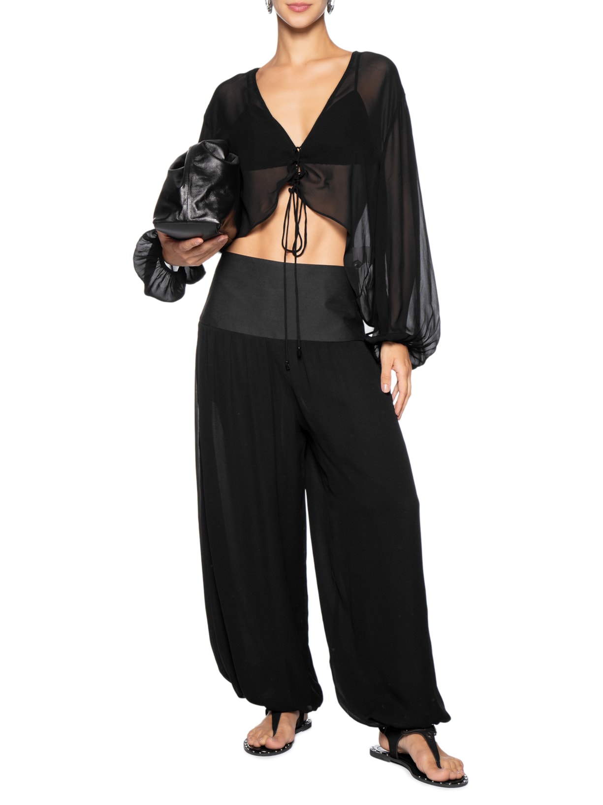 Calça Feminina Balloon Pala – Preto Animale Jeans