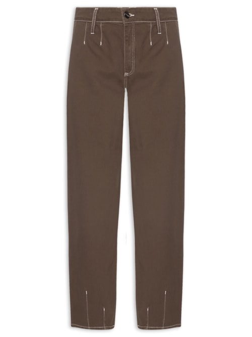 Calça Feminina Balloon Pia Sarja - Marrom