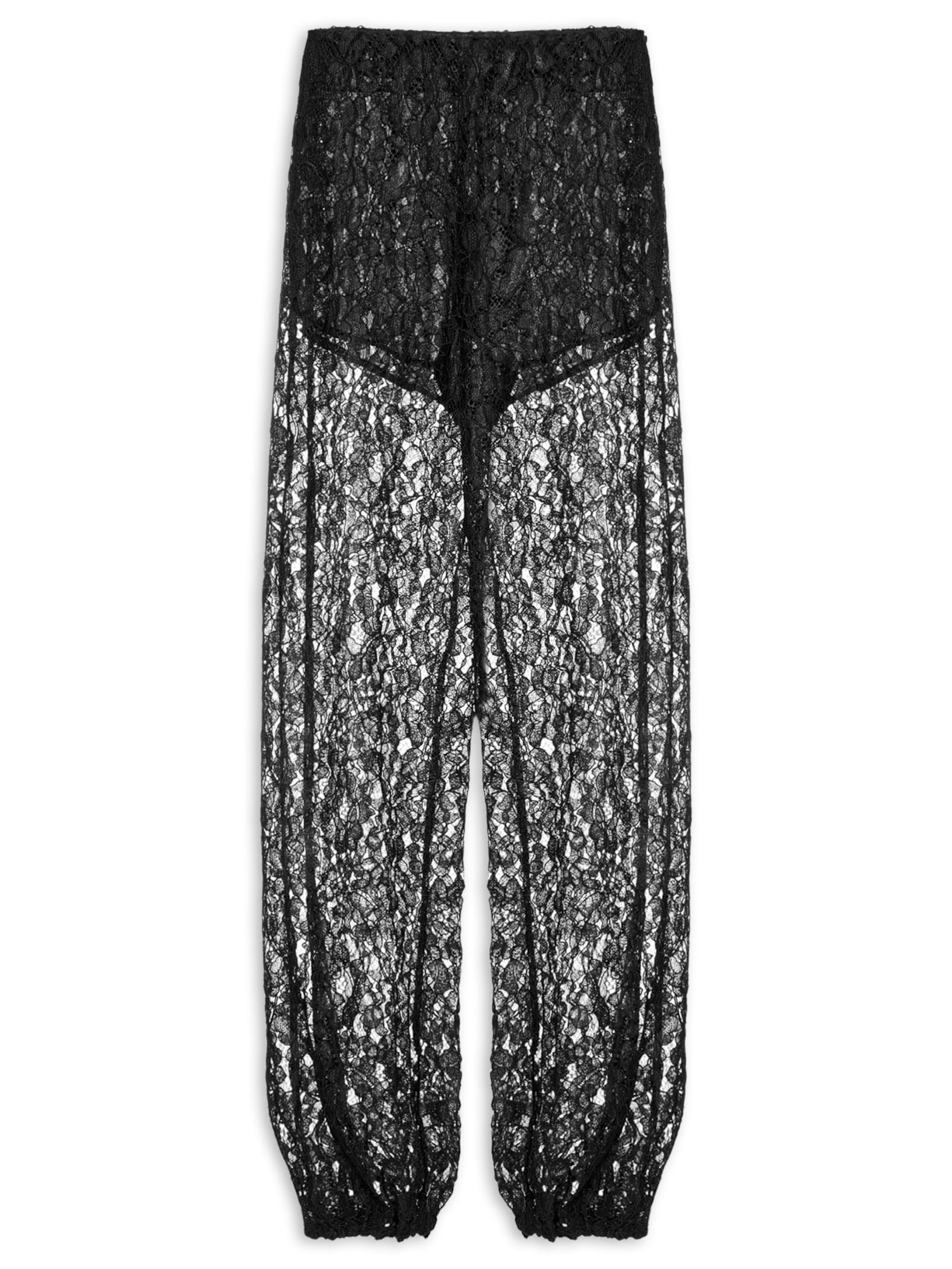 Calça Feminina Balloon Renda Preto Animale Jeans