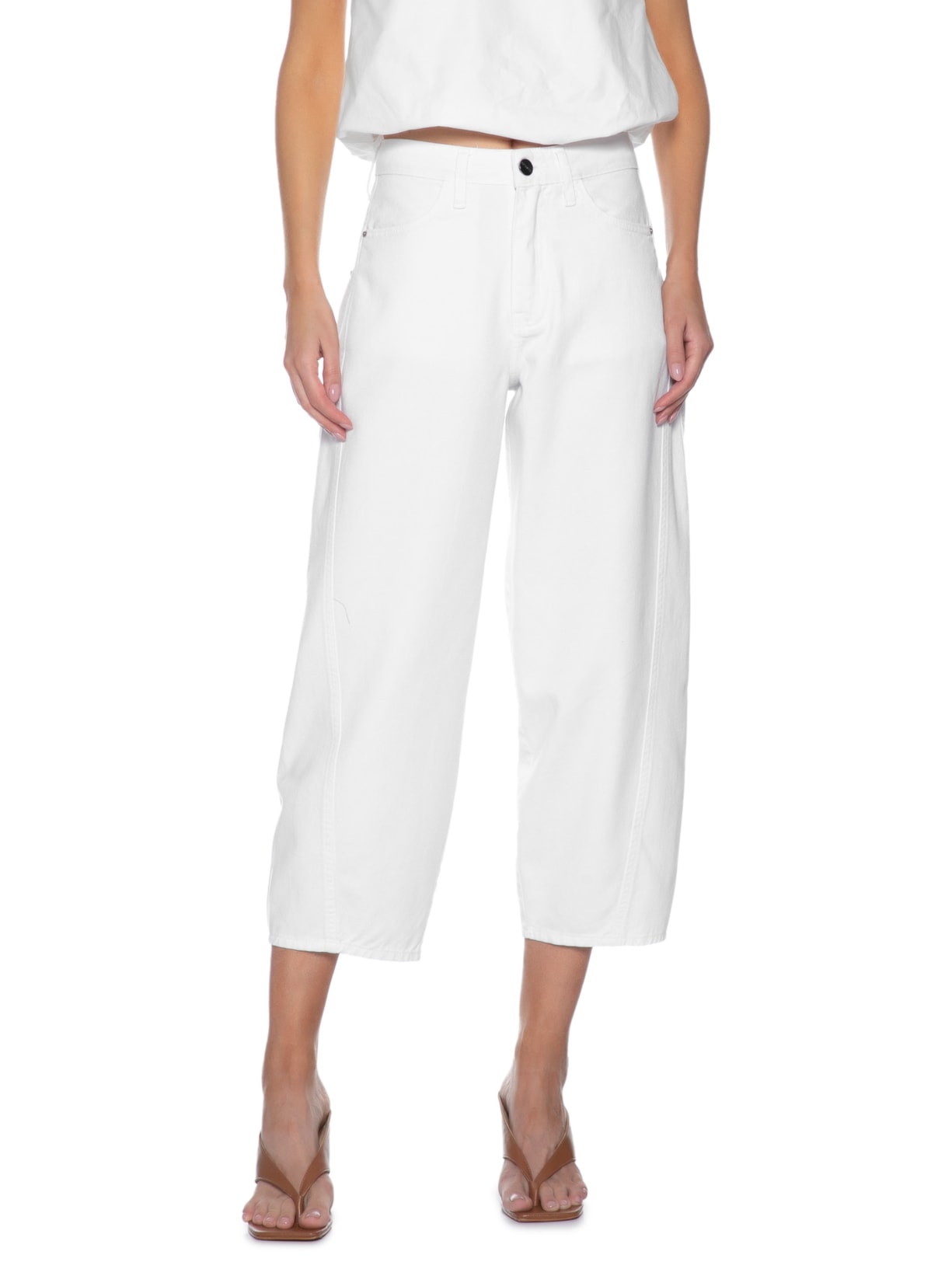 Calça Feminina Balloon Runa Sarja Branco Le Lis