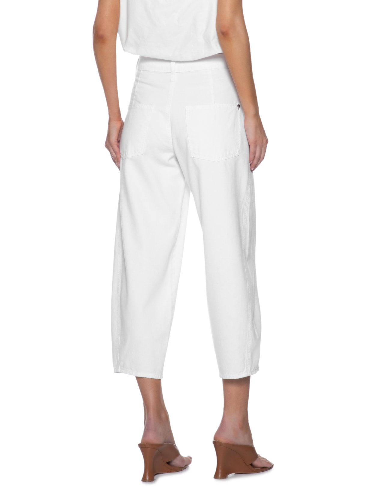 Calça Feminina Balloon Runa Sarja Branco Le Lis