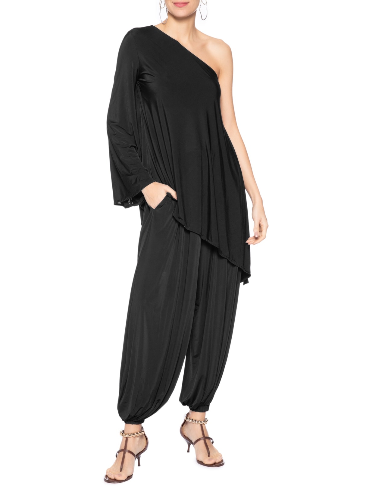 Calça Feminina Baloon Jersey Preto Animale