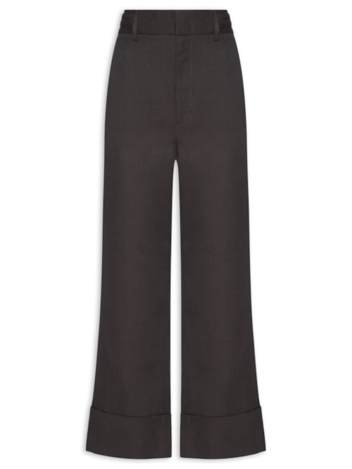 Calça Feminina Barra Virada Dries - Marrom