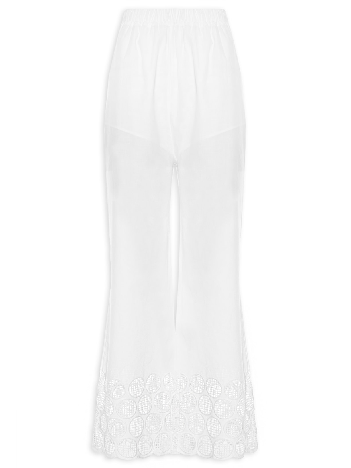 Calça Feminina Barrado Bolas - Branco