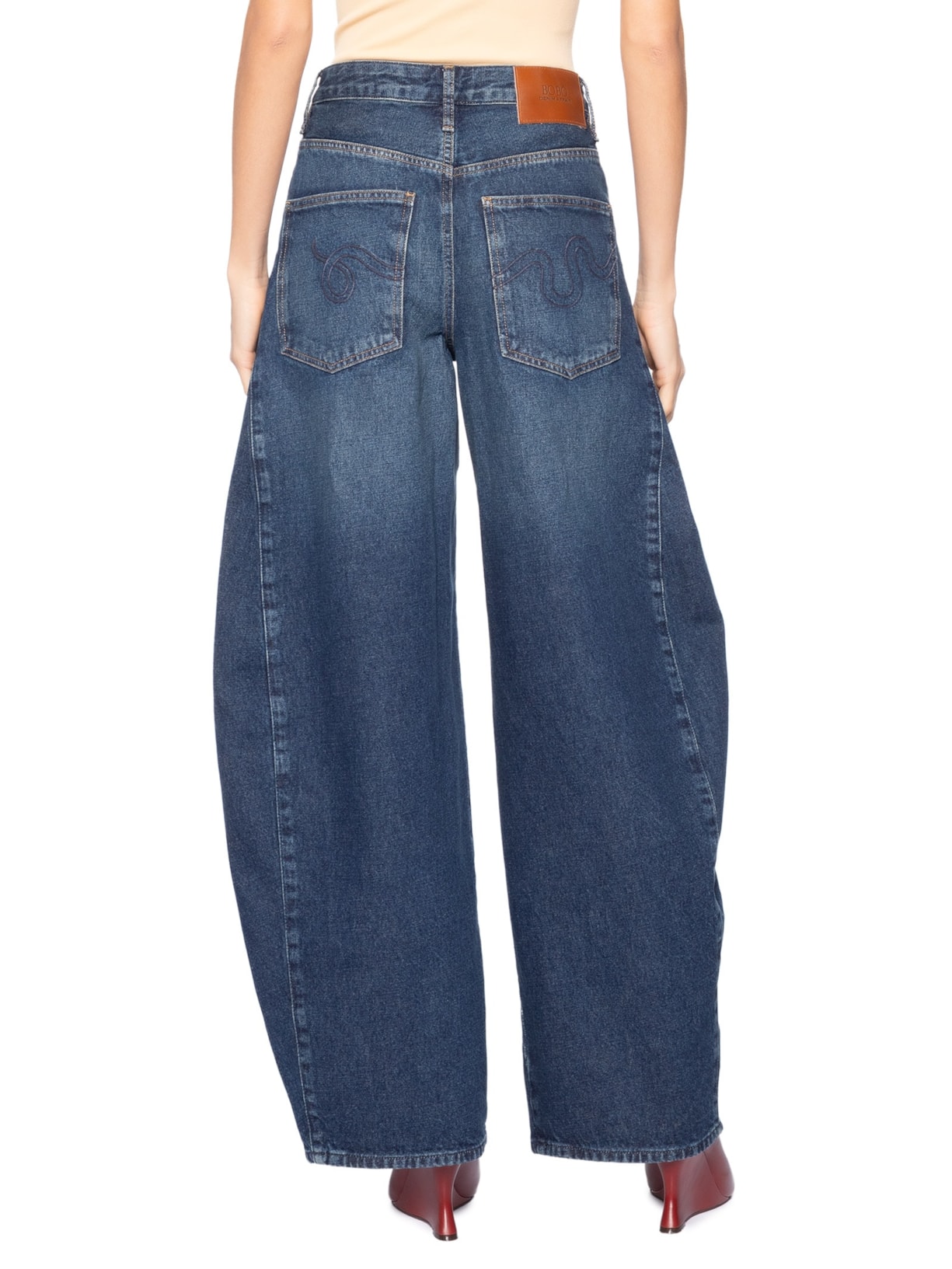 Calça Feminina Barrel Azul Bo.bô