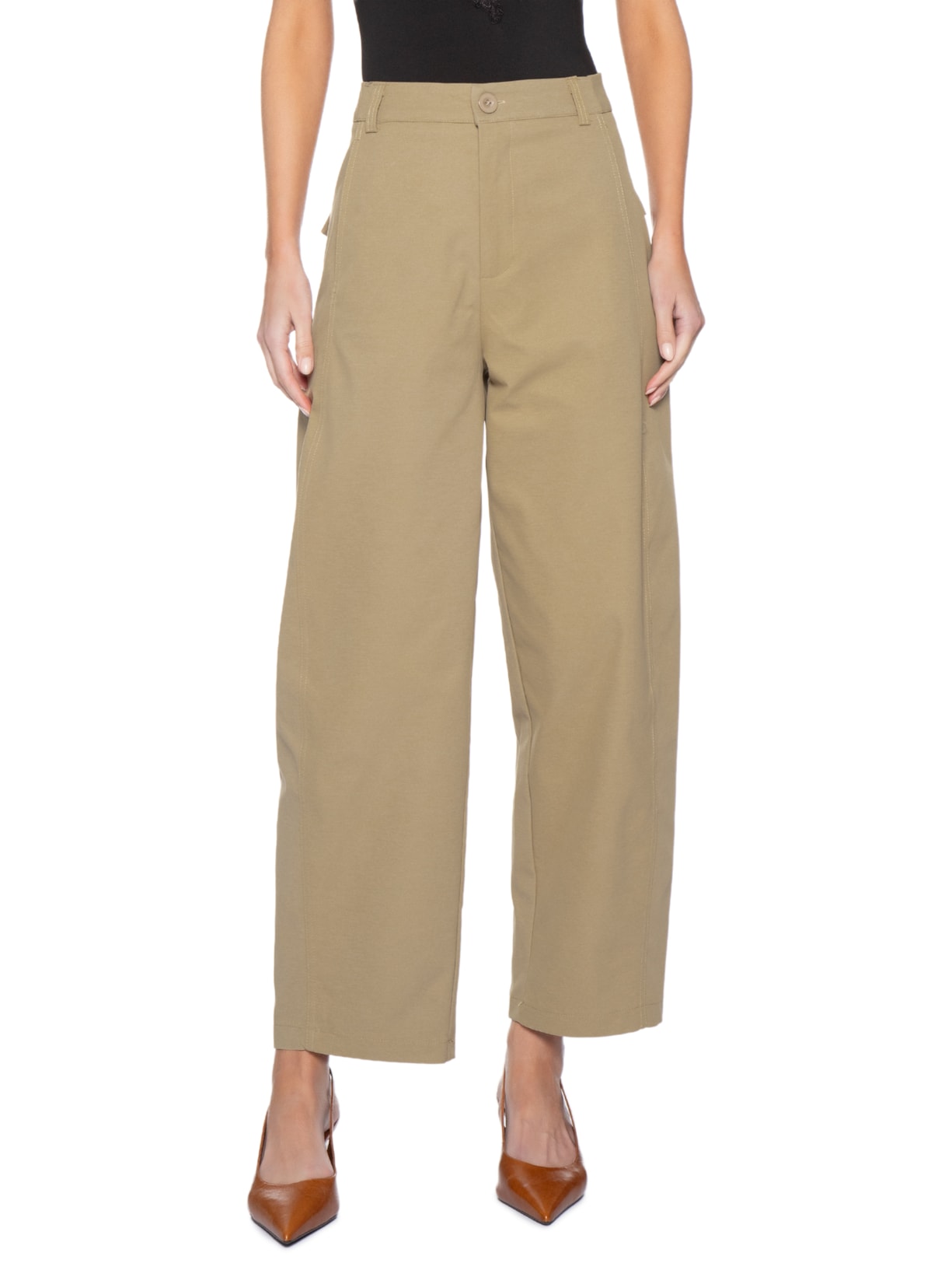 Calça Feminina Barrel Bege '2Essential