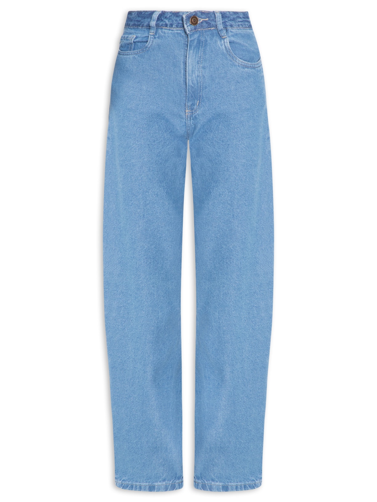 Calça Feminina Barrel Jeans Azul Market 33