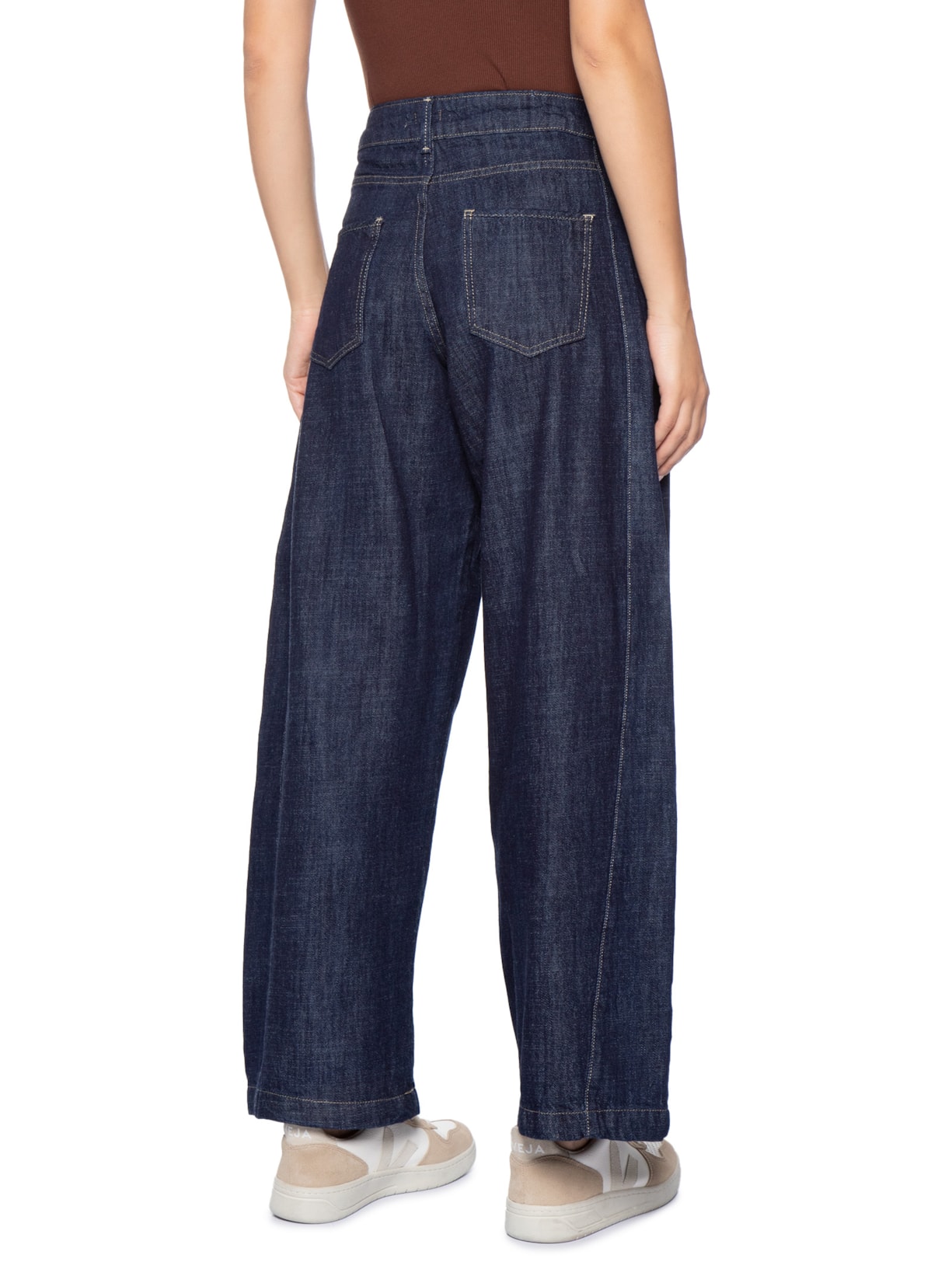 Calça Feminina Barrel Jeans Azul Basiq