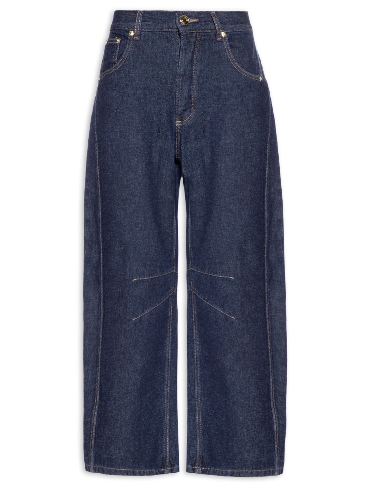 Calça Feminina Barrel Jeans Dark I26 Azul Mixed