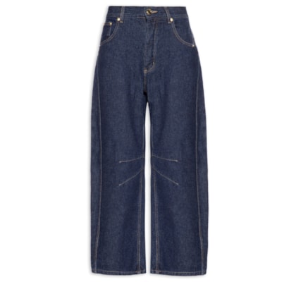 Calça Feminina Barrel Jeans Dark I26 - Azul