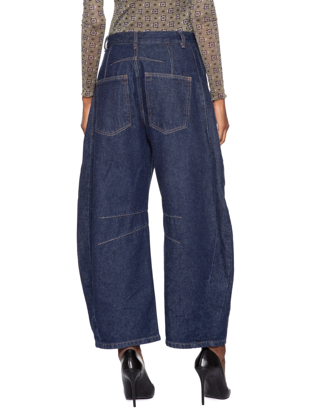 Calça Feminina Barrel Jeans Dark I26 Azul Mixed