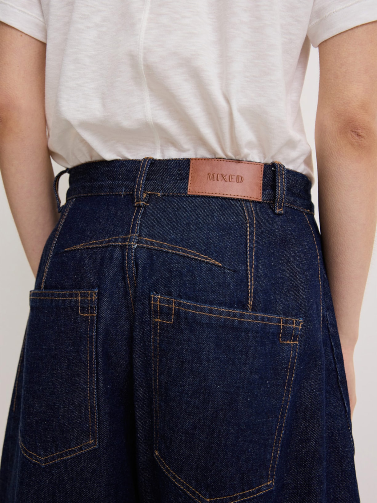 Calça Feminina Barrel Jeans Dark I26 Azul Mixed