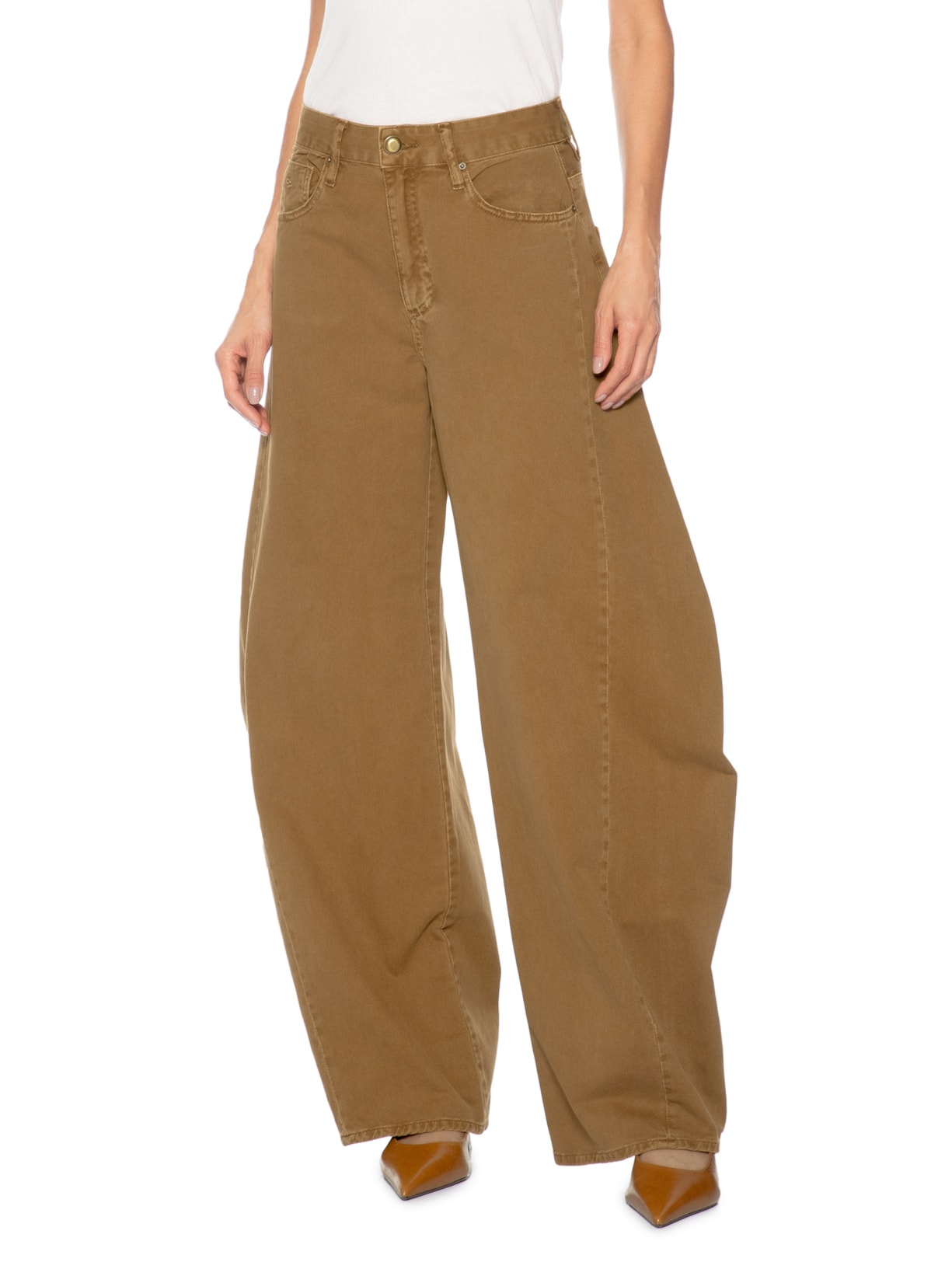 Calça Feminina Barrel Marrom Bo.bô