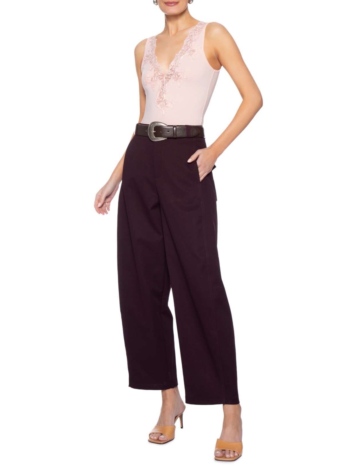 Calça Feminina Barrel Roxo '2Essential