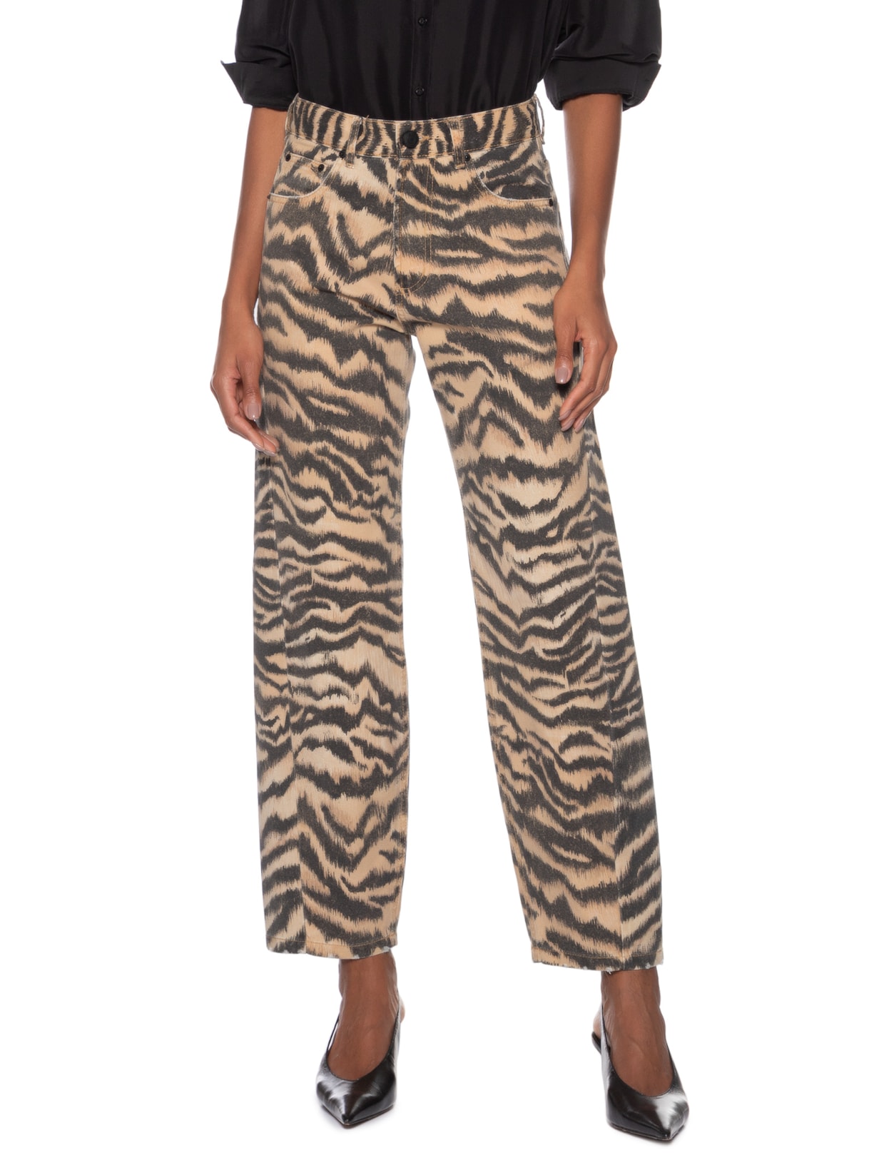 Calça Feminina Barrel Tiger V26 Animal Print Mixed
