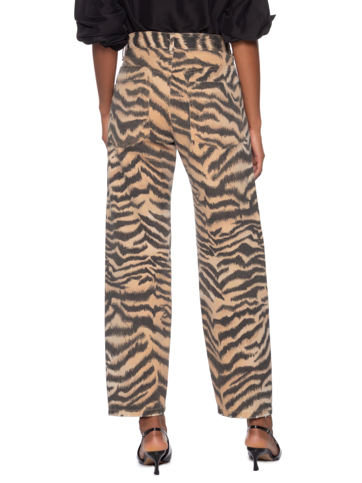 Calça Feminina Barrel Tiger V26 Animal Print Mixed
