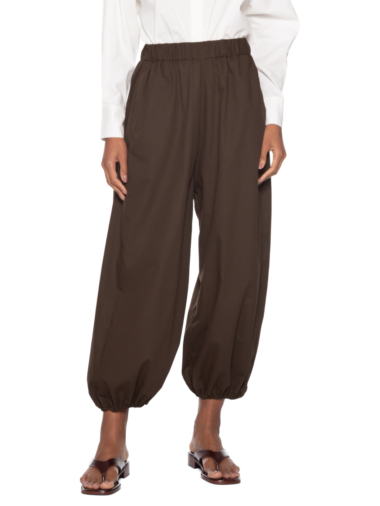 Calça Feminina Básica Ballon Marrom Valônia Véras