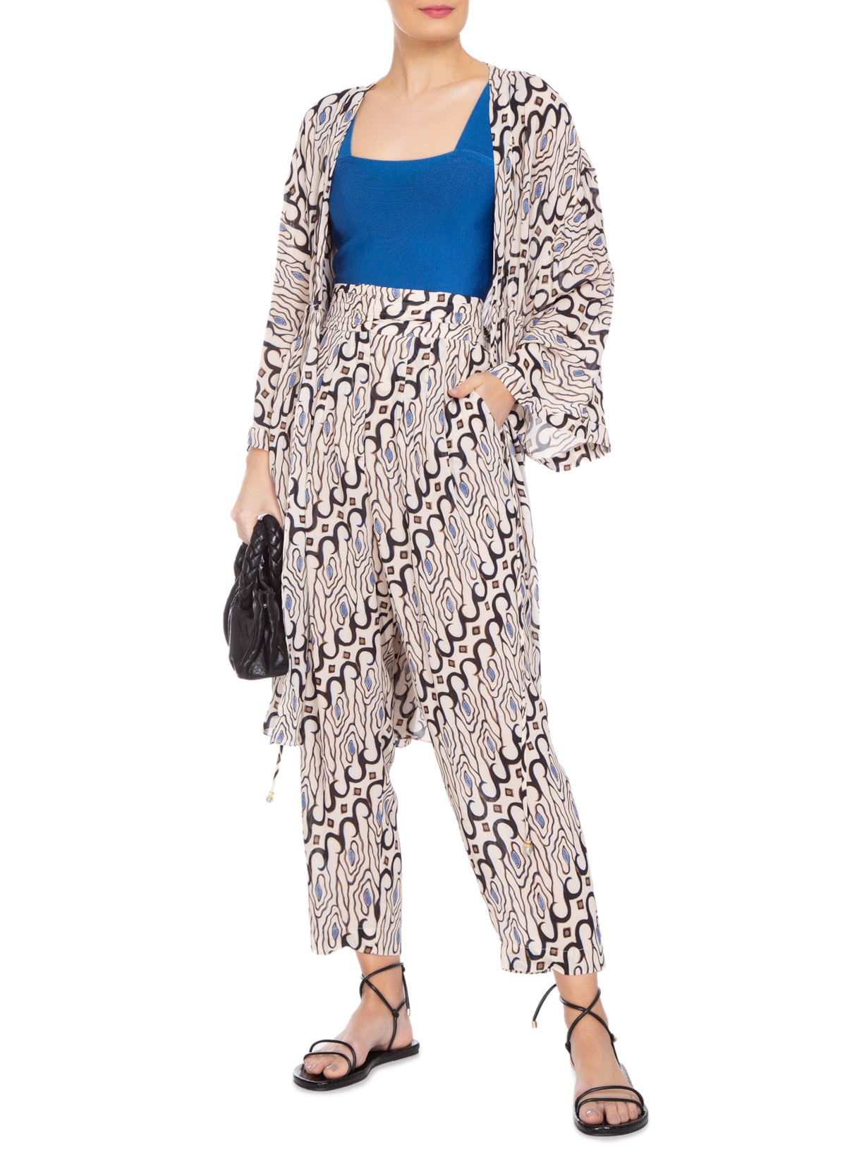 Calça Feminina Batik Sementes Lazuli Off White Animale