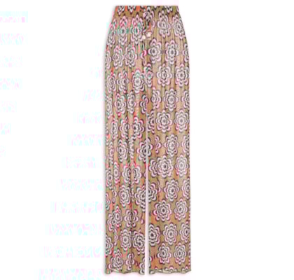 Calça Feminina Beachwear Em Tule - Laranja