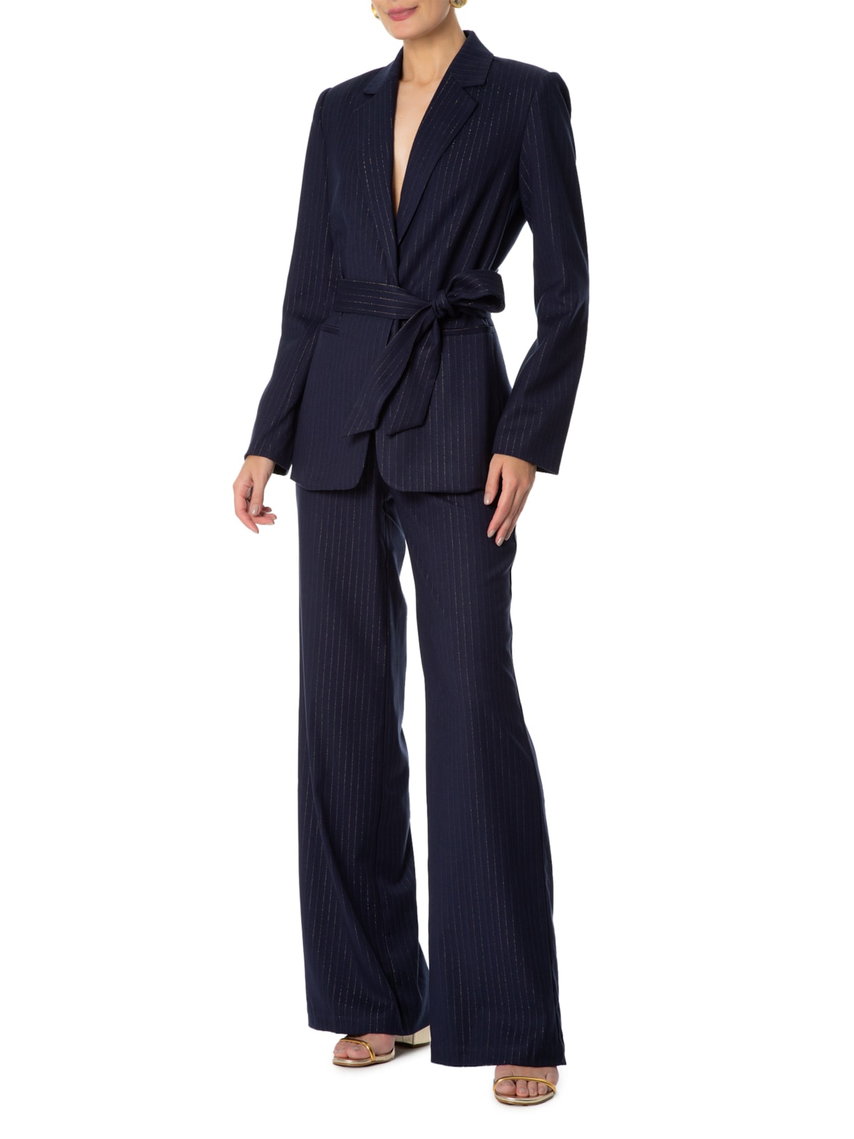 Calça Feminina Beatriz Pantalona Azul Le Lis