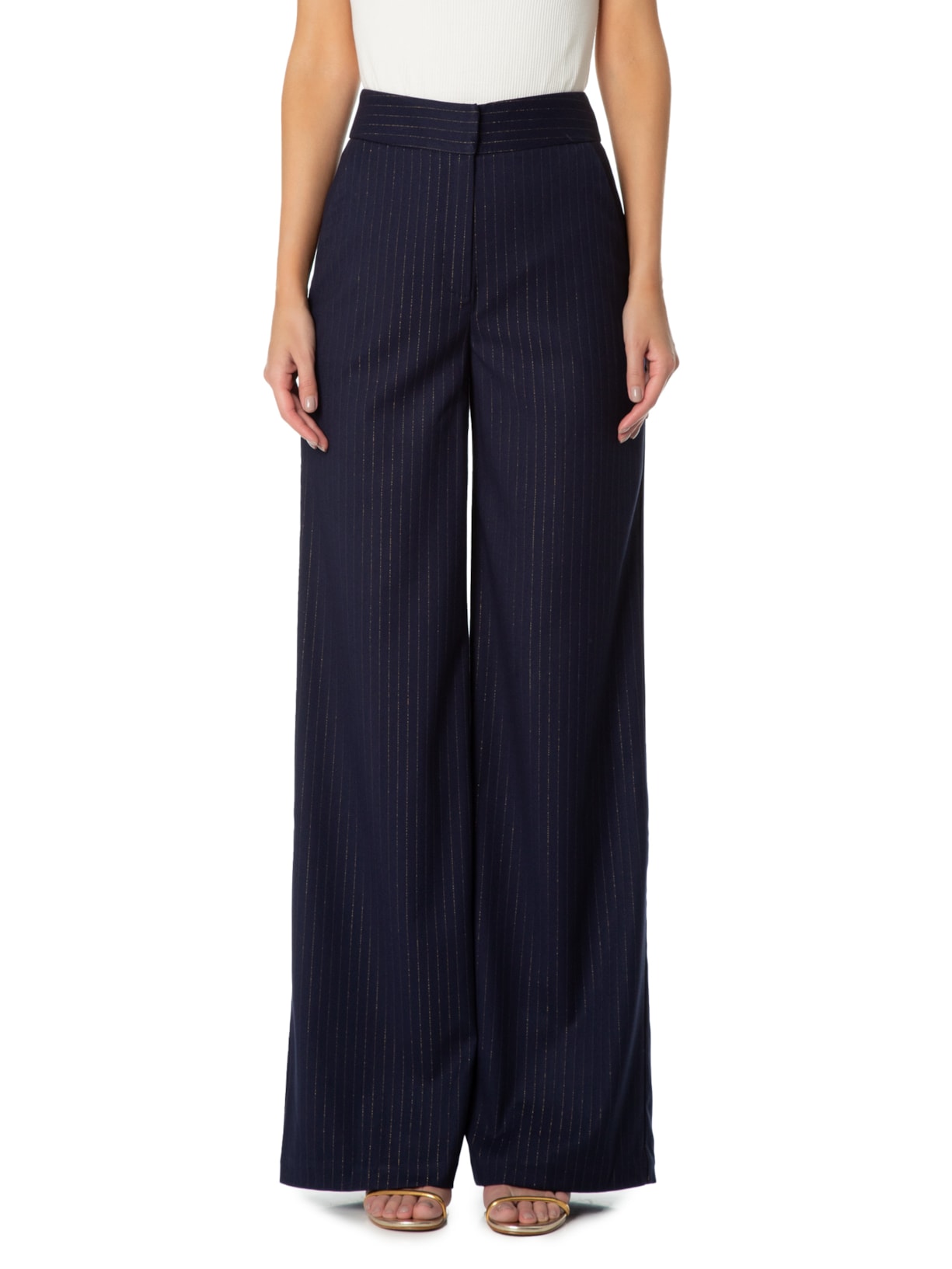 Calça Feminina Beatriz Pantalona Azul Le Lis