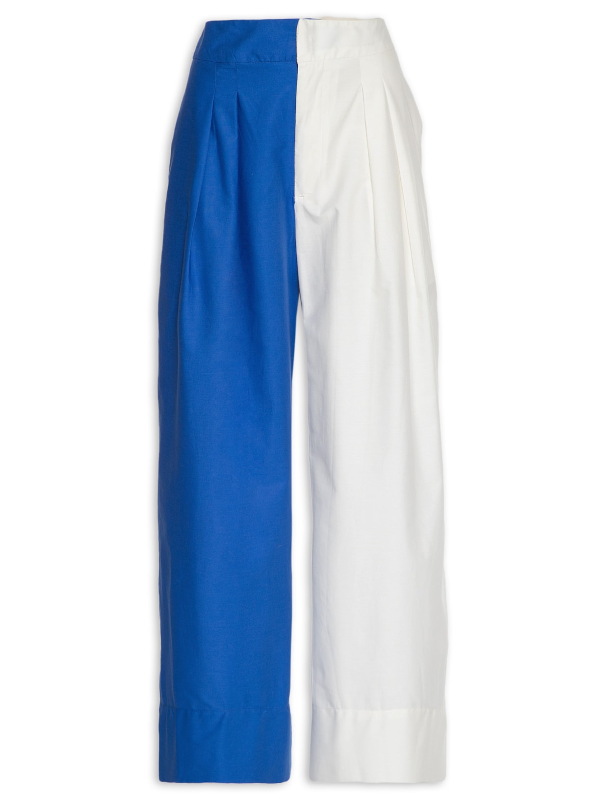 Calça Feminina Bicolor Alfaiataria - Azul