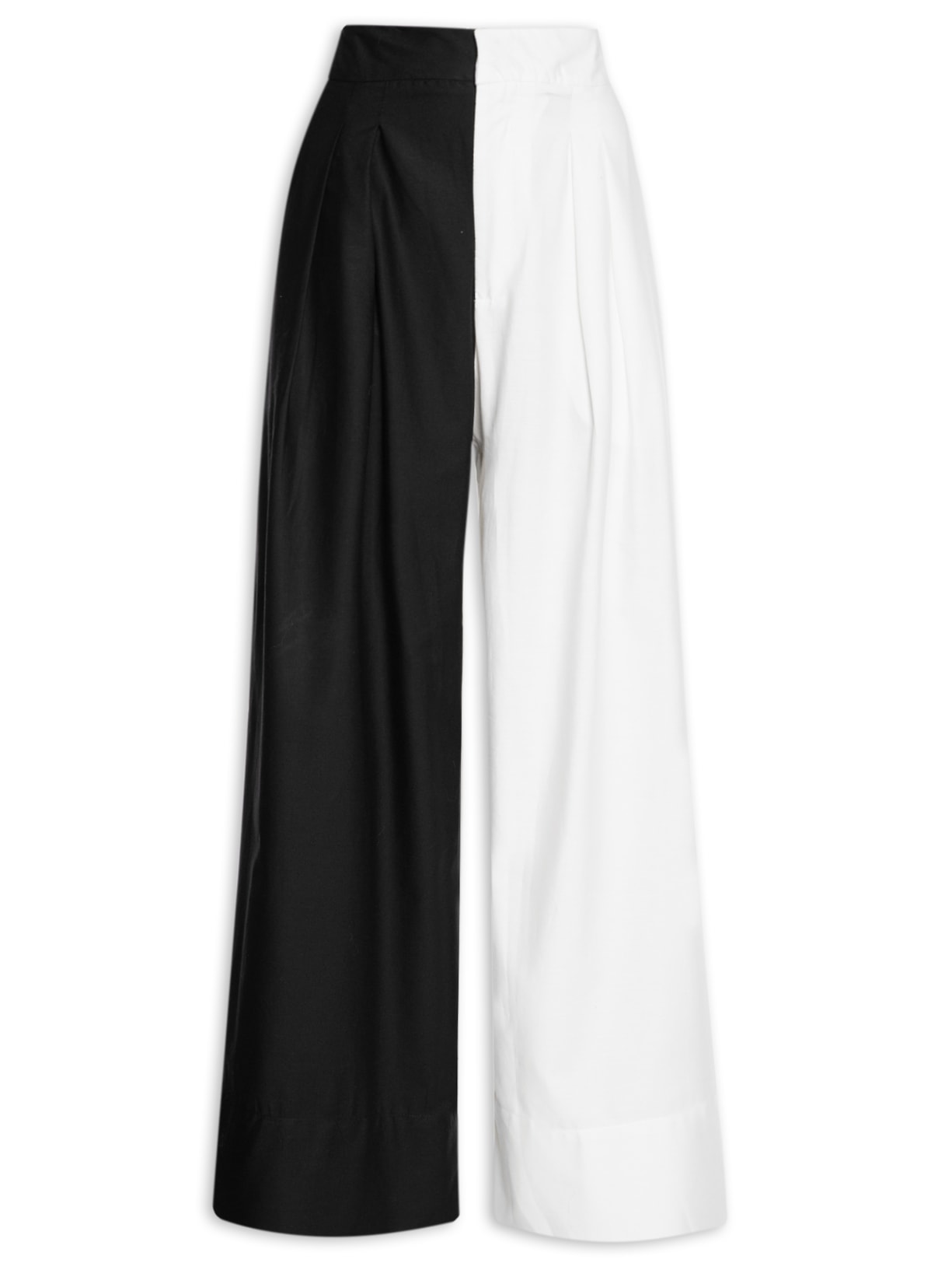 Calça Feminina Bicolor Alfaiataria - Preto