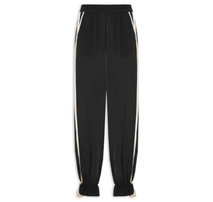 Calça Feminina Bicolor Com Detalhe - Preto