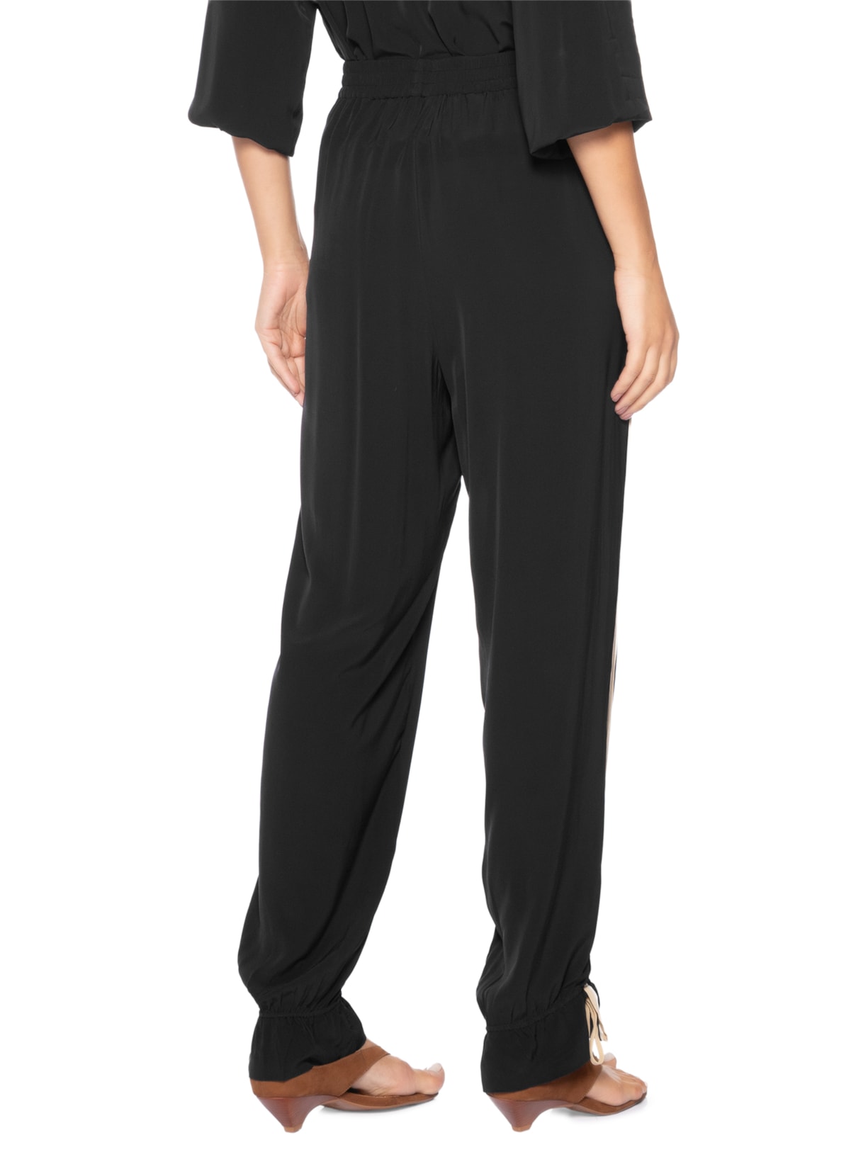 Calça Feminina Bicolor Com Detalhe Preto Animale