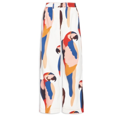 Calça Feminina Boca Larga Sarja Araraquara - Branco