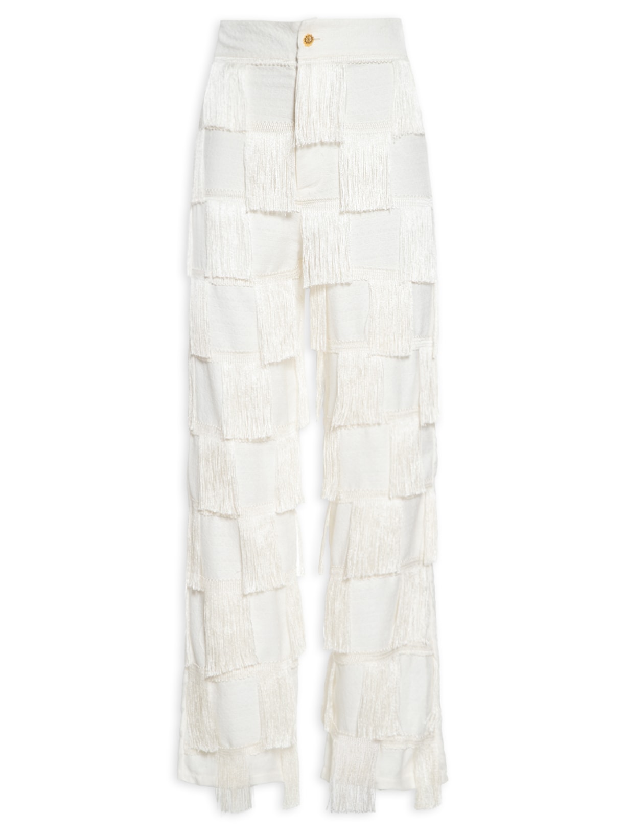 Calça Feminina Bolo Xadrez - Off White