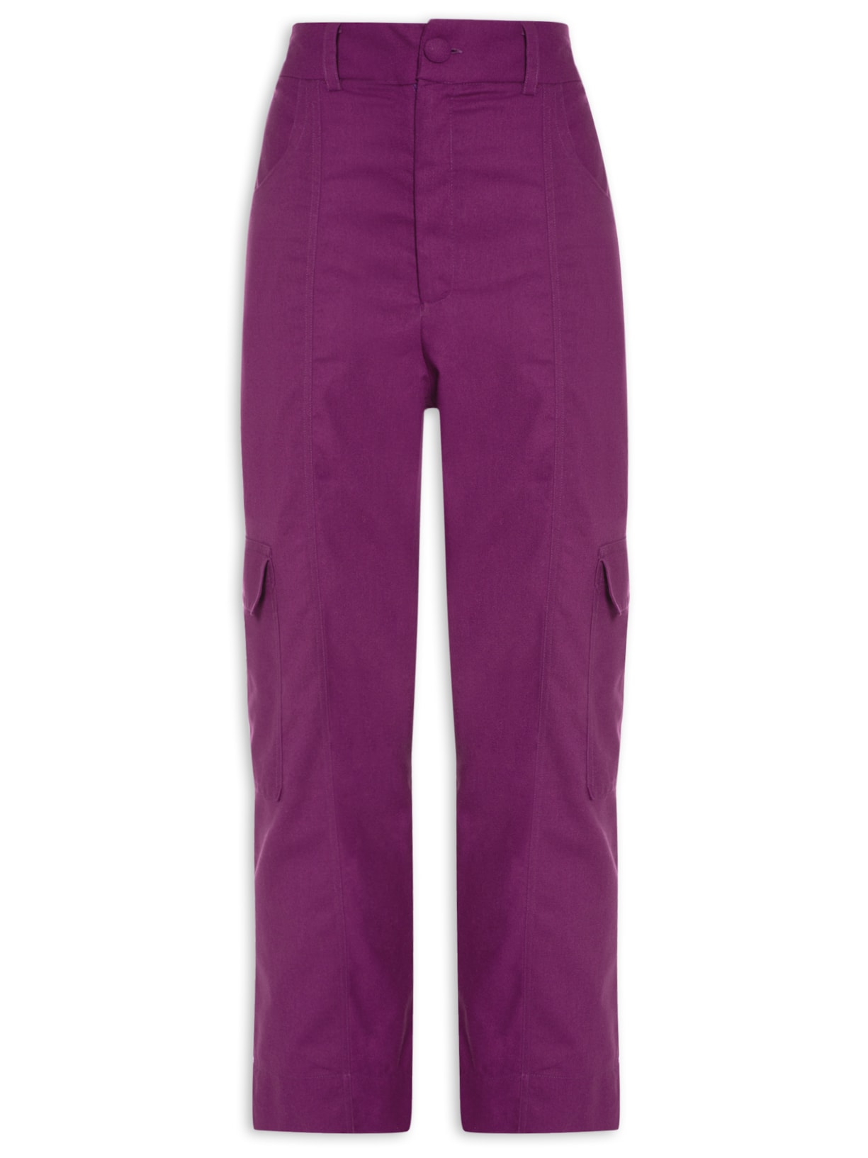 Calça Feminina Bolso Cropped - Roxo