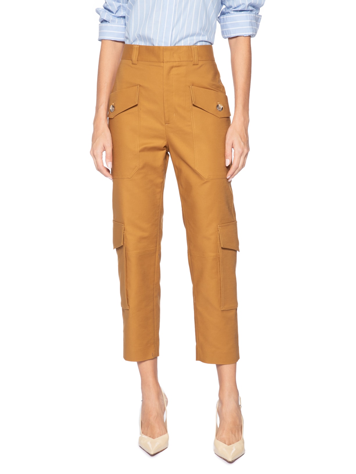 Calça Feminina Bolsos Bege Animale