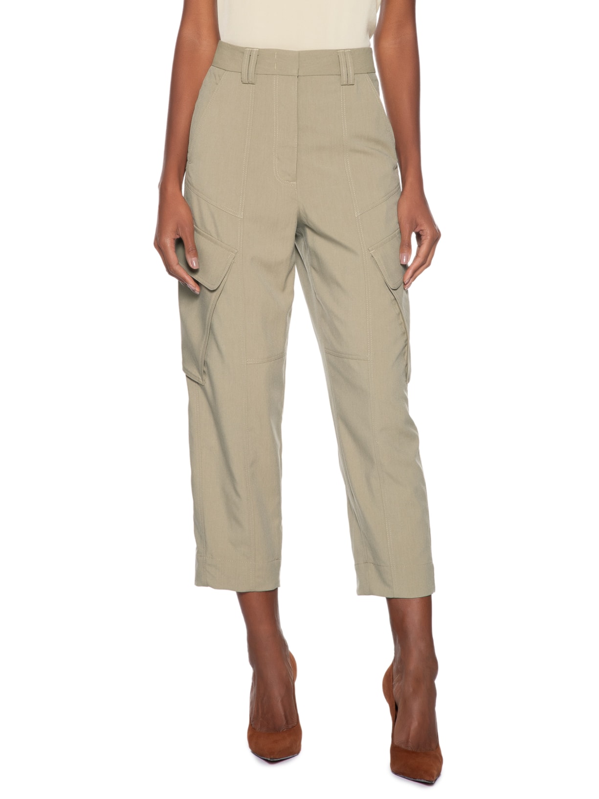 Calça Feminina Bolsos Kaki Verde Animale