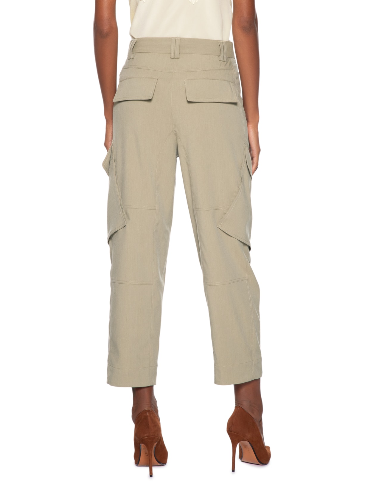 Calça Feminina Bolsos Kaki Verde Animale