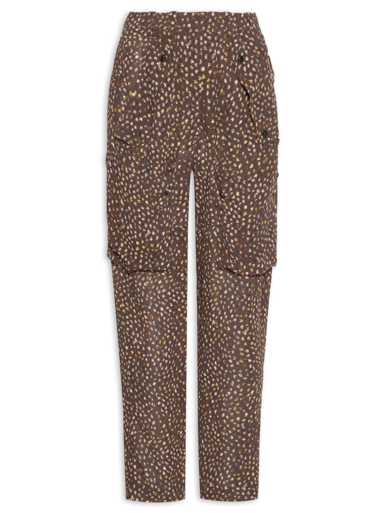 Calça Feminina Bolsos Textura Selva Marrom Animale