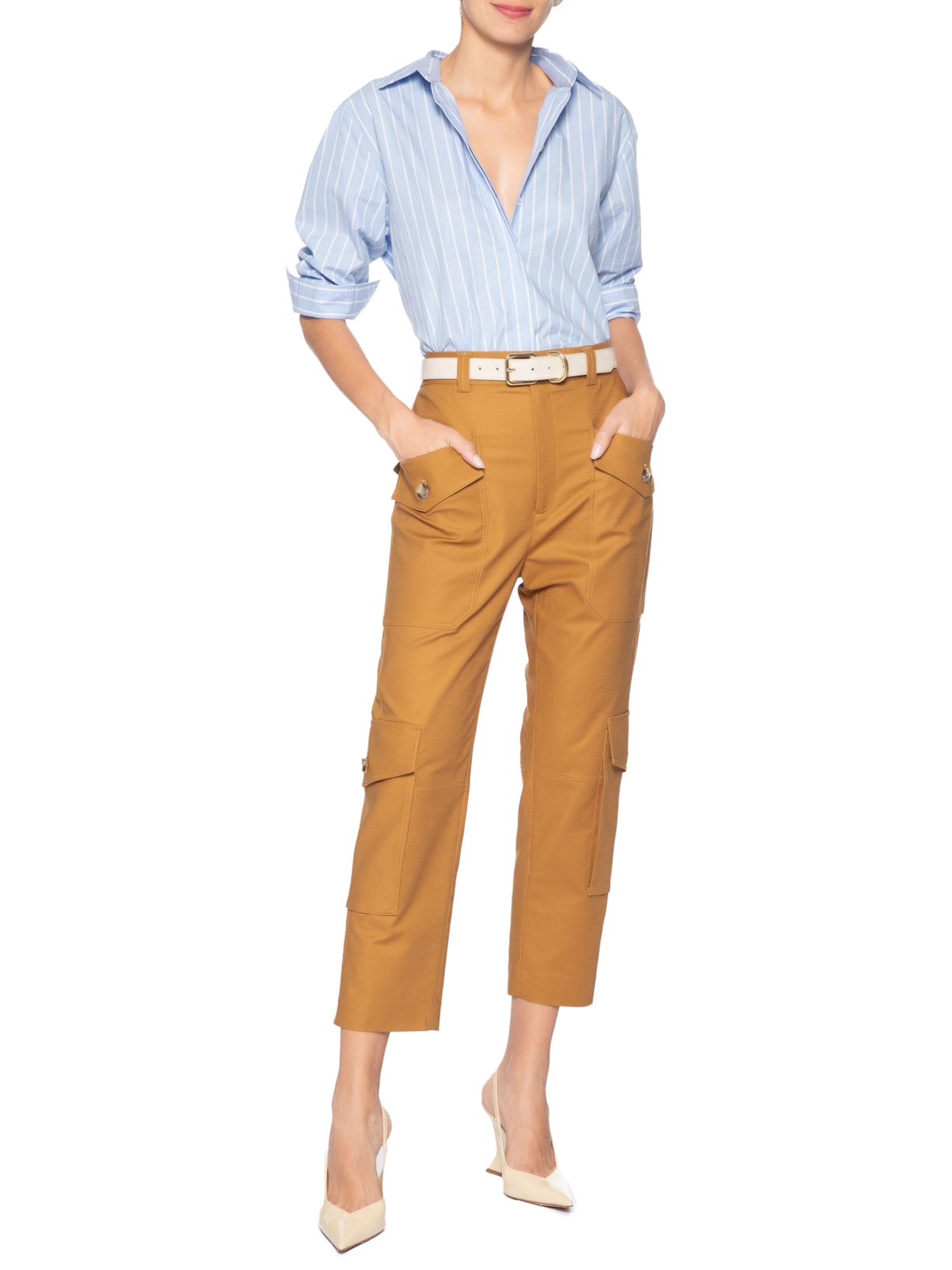 Calça Feminina Bolsos – Bege Animale