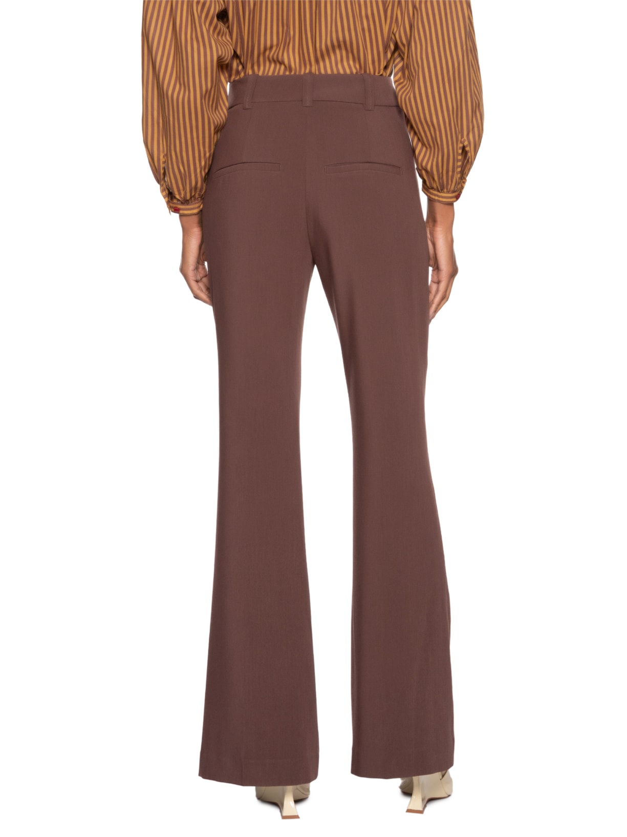 Calça Feminina Boot Cut Boyage Marrom Animale