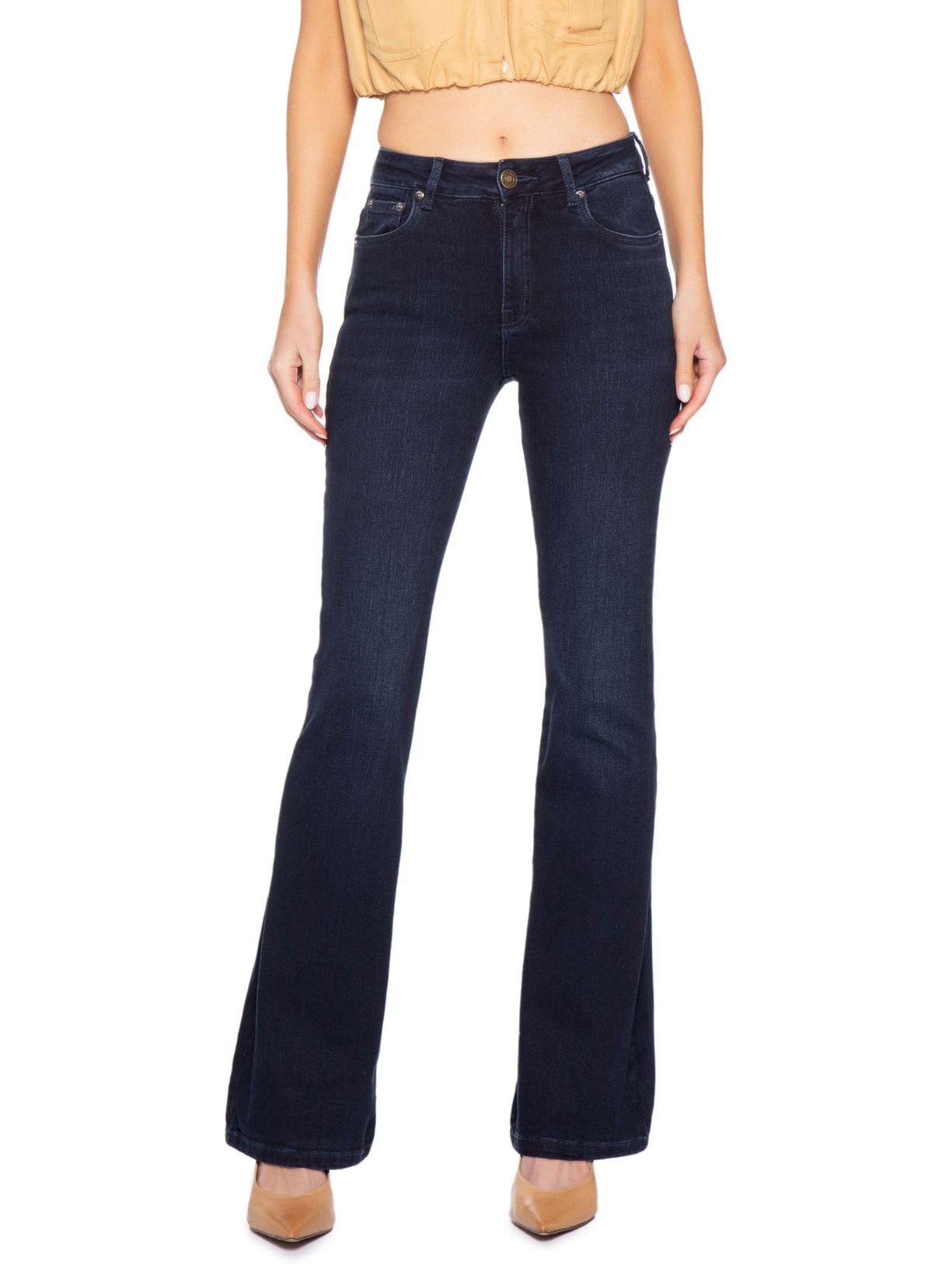Calça Feminina Bootcut Jeans Paris Dark Azul Animale