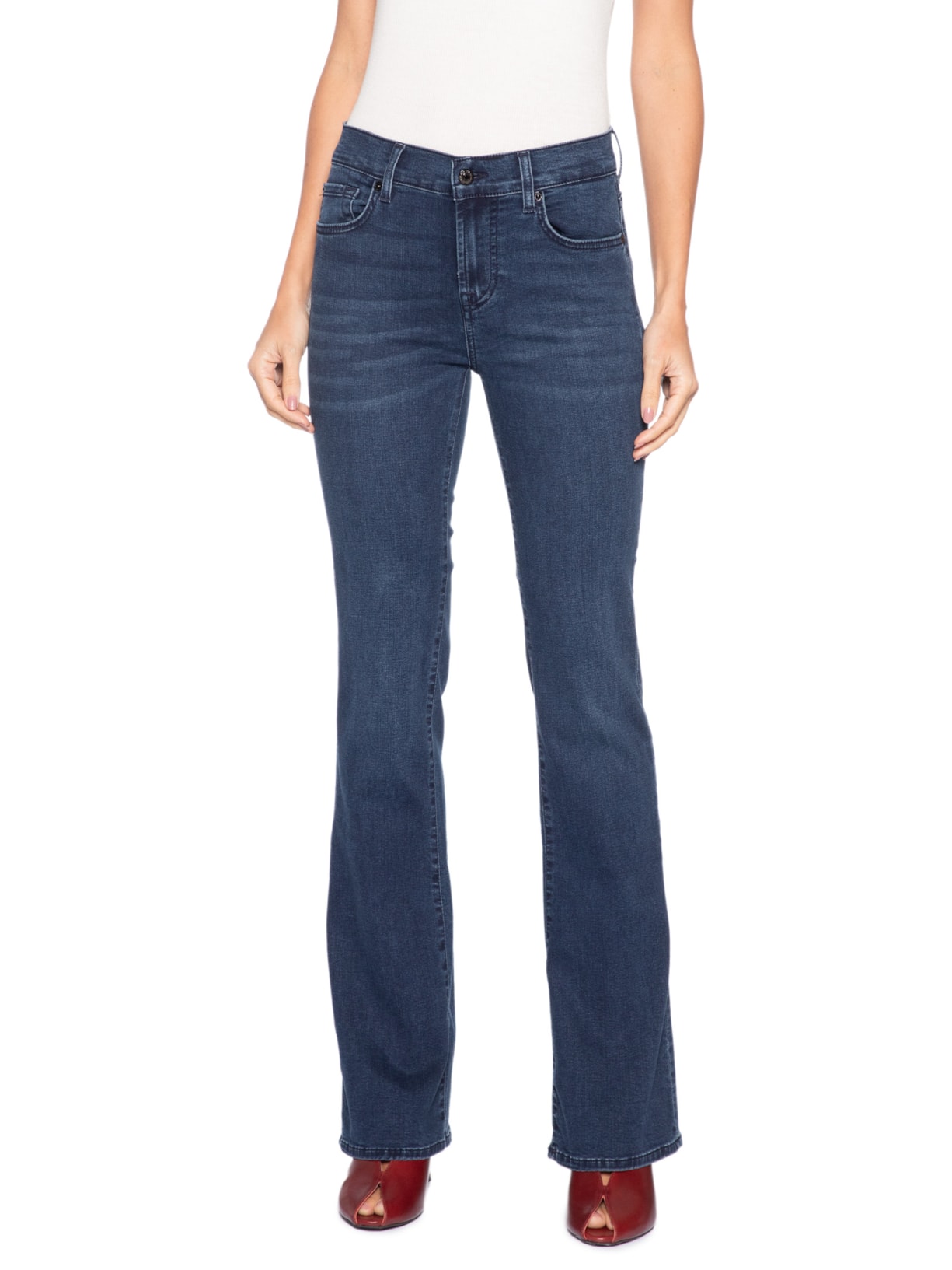Calça Feminina Bootcut Park Avenue Azul 7 For All Mankind