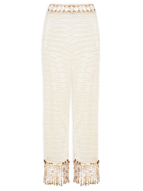 Calça Feminina Bordada - Off White