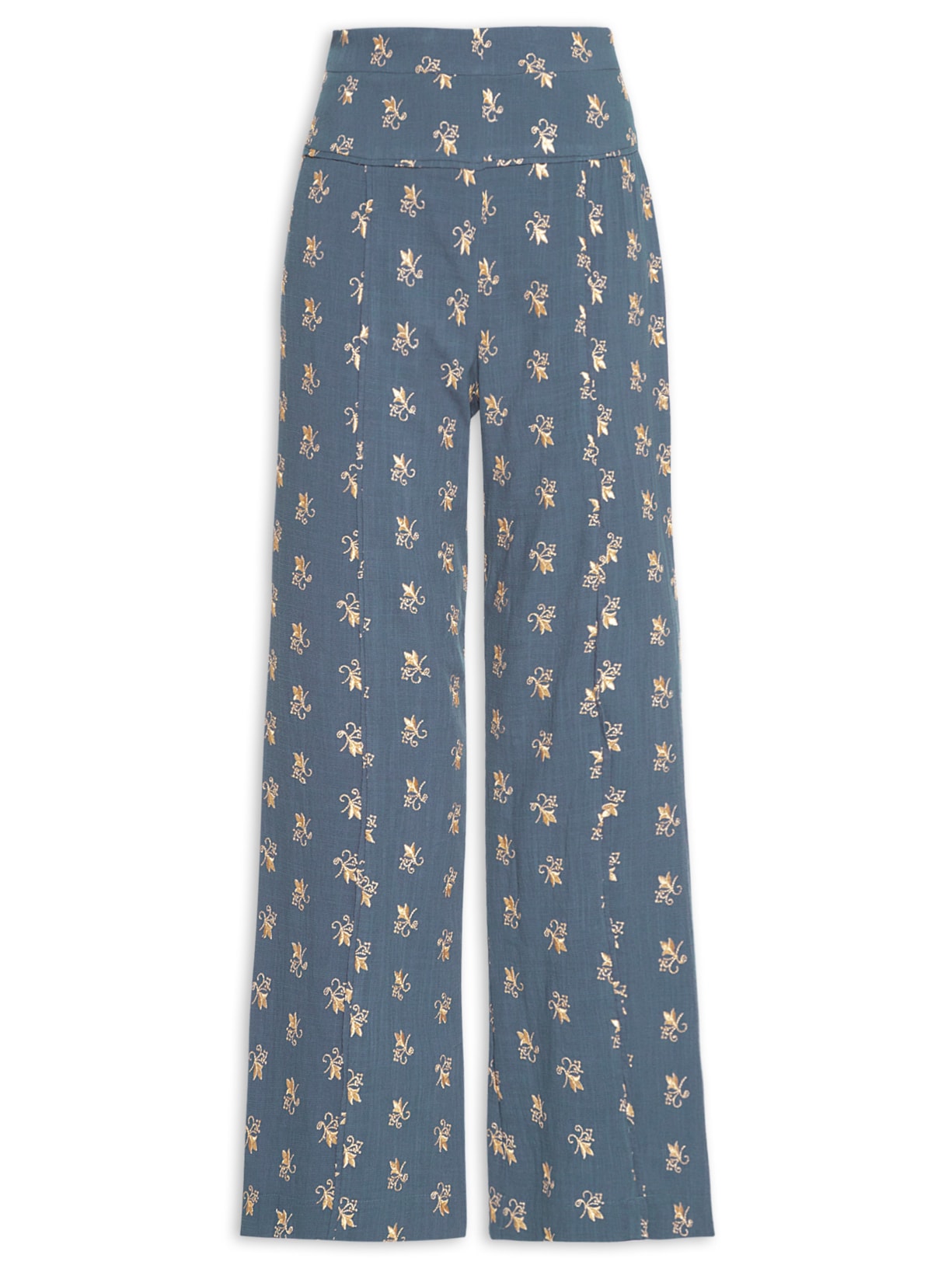 Calça Feminina Bordado Azaleia - Azul