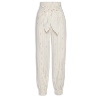 Calça Feminina Bordado Caminhos - Bege