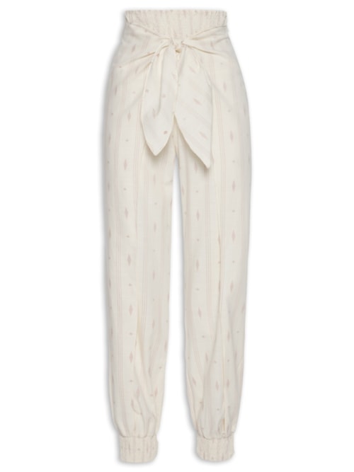 Calça Feminina Bordado Caminhos - Bege