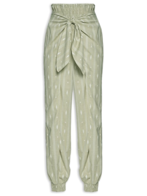 Calça Feminina Bordado Caminhos - Verde
