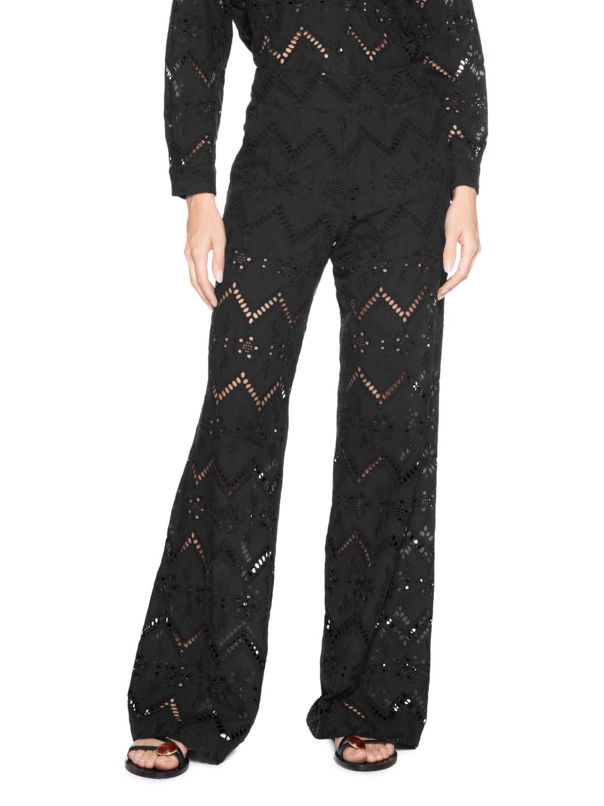 Calça Feminina Bordado Gale Preto Maria Filó