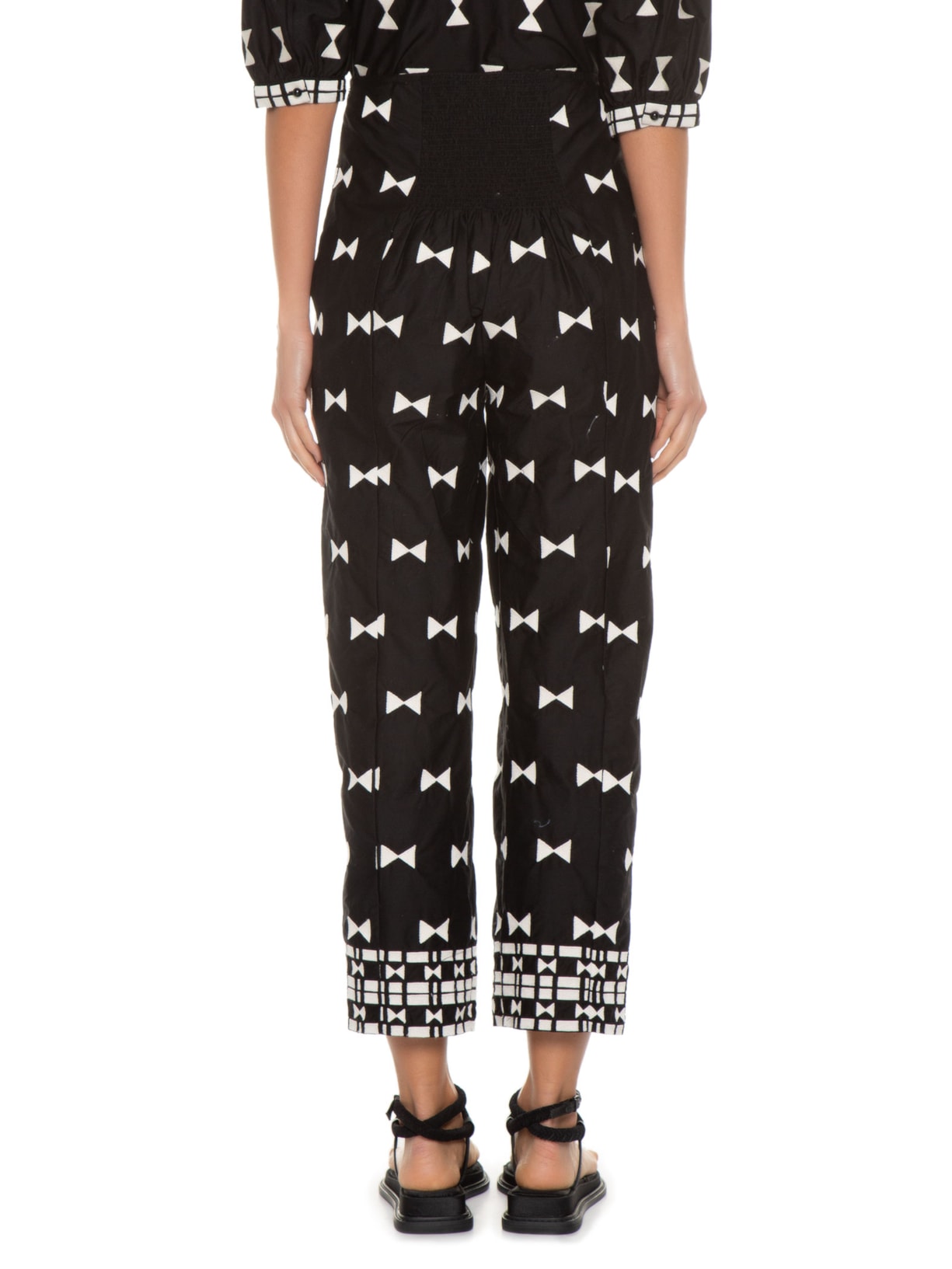 Calça Feminina Bordado Geométrico Preto Animale